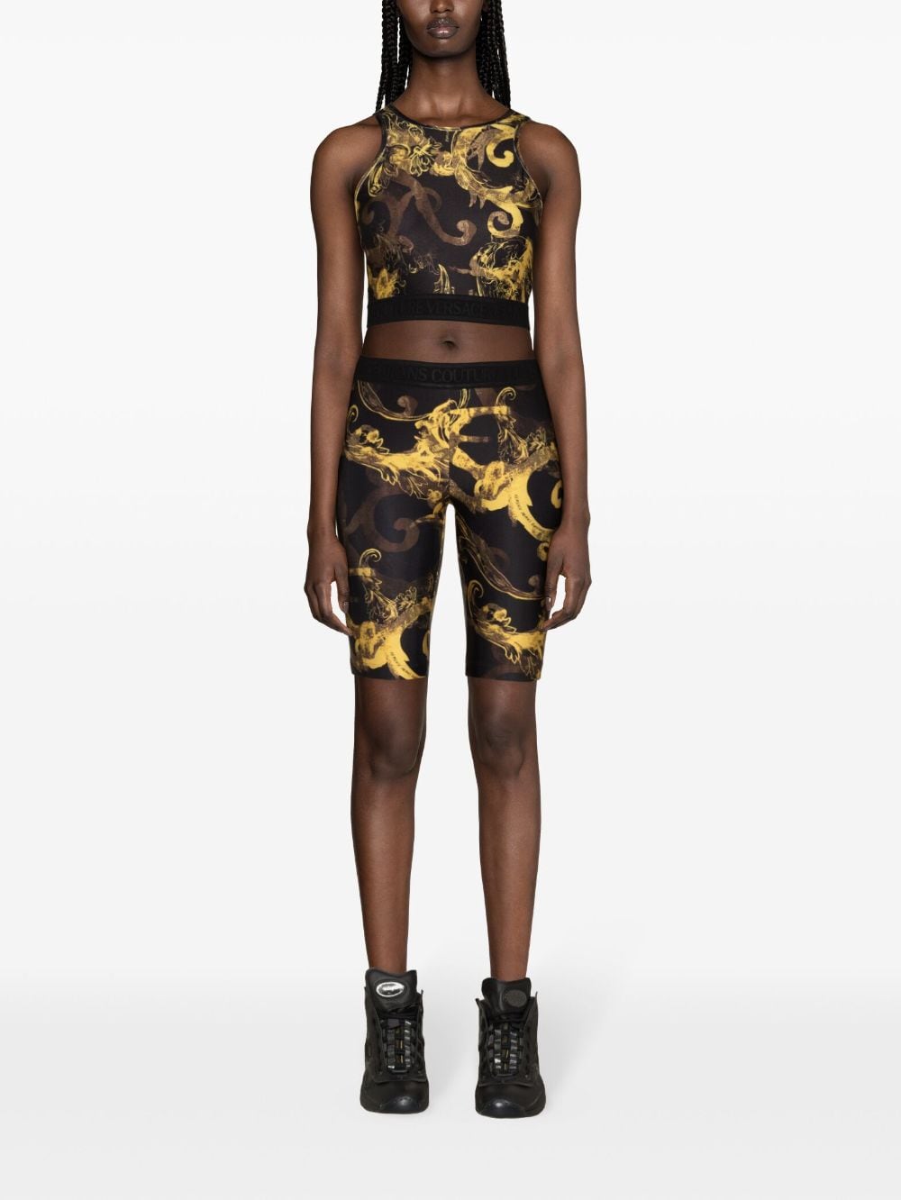 Versace Jeans Couture Watercolour Baroque printed shorts - Zwart