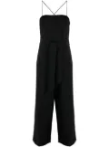 Kate Spade crystal-embellished wide-leg jumpsuit - Black