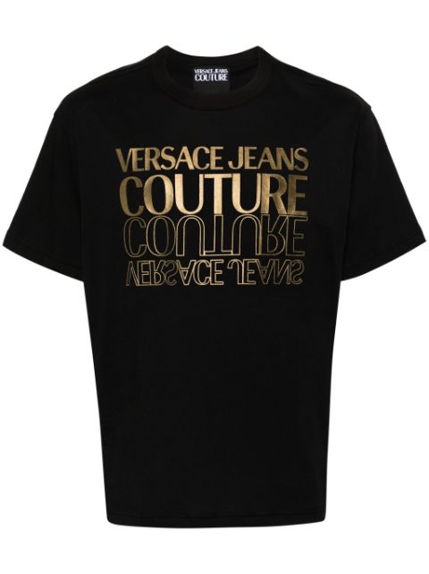 Versace Jeans Couture metallic logo-print cotton T-shirt