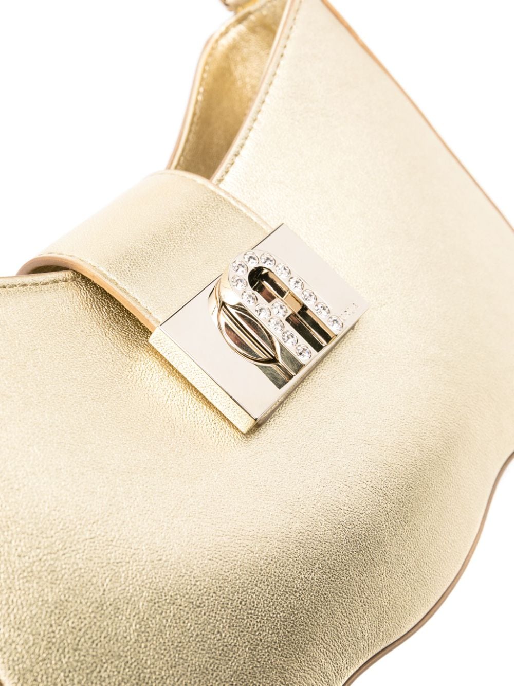 Shop Furla 1927 Wave Shoulder Bag In Gold