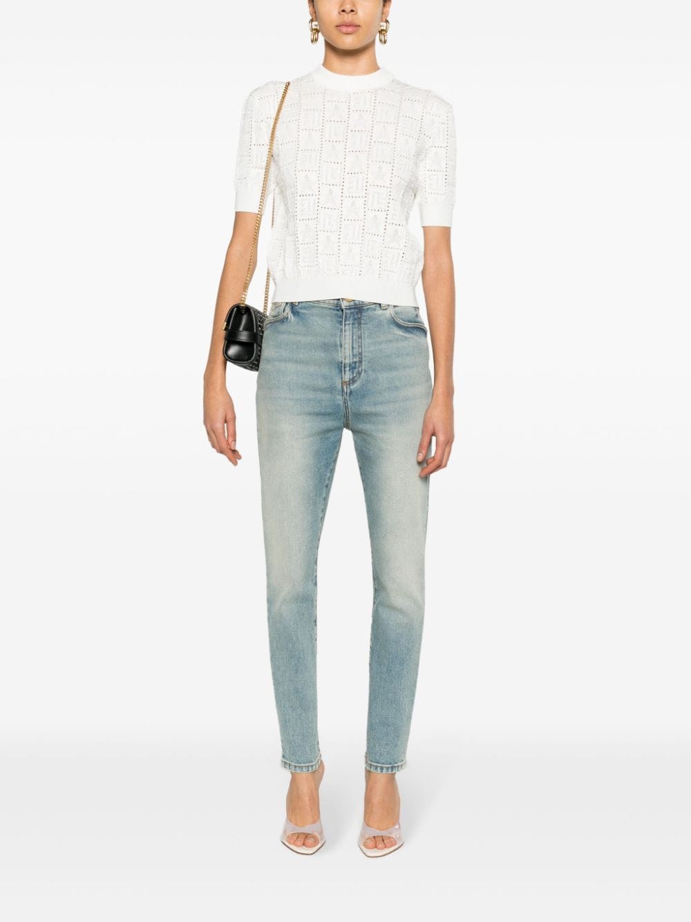 Shop Balmain Mid-rise Skinny Jeans In Blau