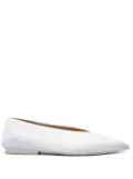 Marsèll distressed-effect leather ballerina shoes - White