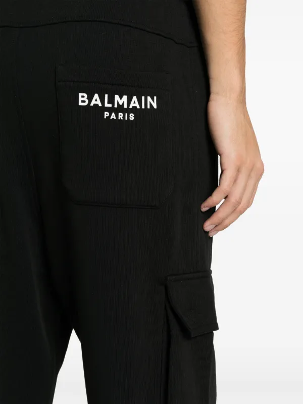 Balmain logo-print Cotton Track Pants | Black | FARFETCH