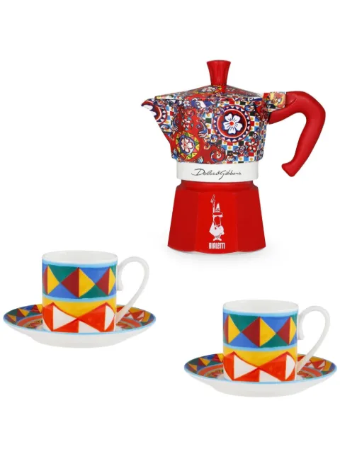 Dolce & Gabbana x Bialetti Moka Express coffee maker and espresso cups (set of two)