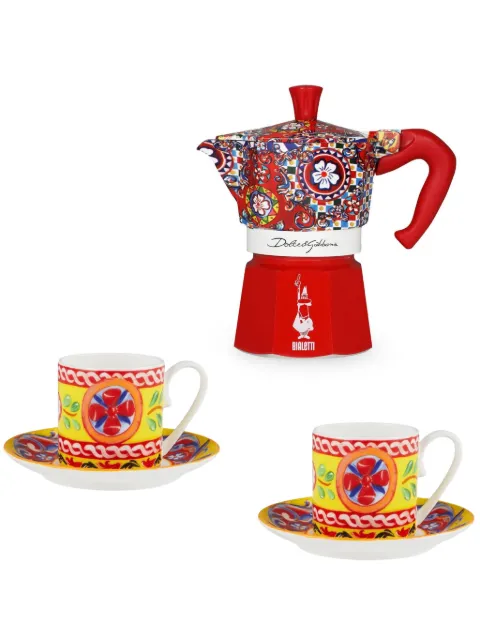 Dolce & Gabbana x Bialetti Moka Express coffee maker and espresso cups (set of two)