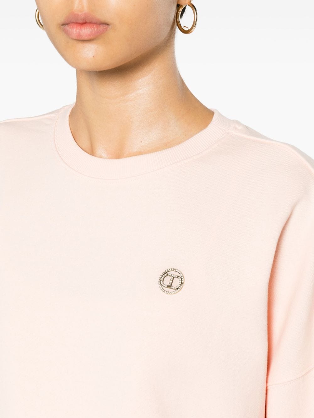 TWINSET Sweater met logoplakkaat Roze