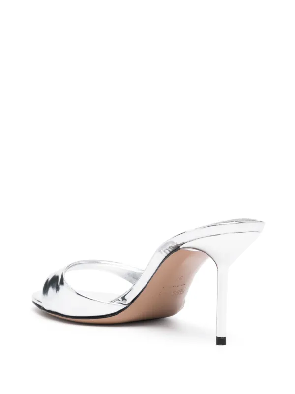 Paris Texas Lidia 70mm Leather Mules Silver FARFETCH IN