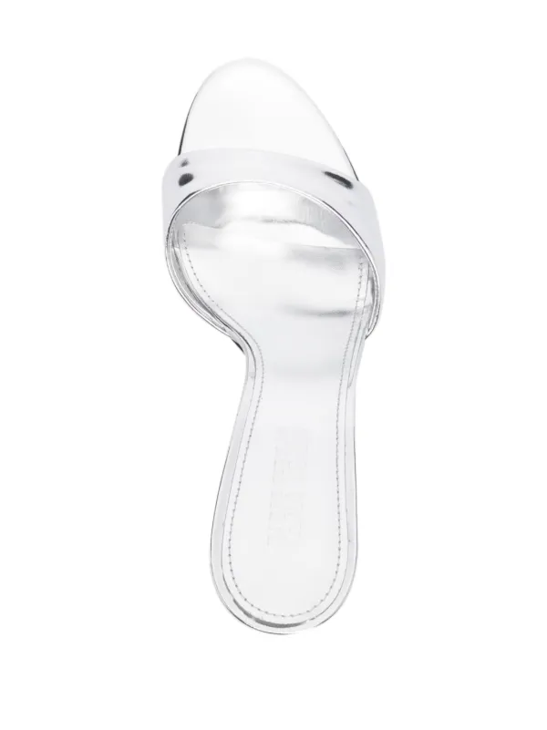 Paris Texas Lidia 70mm Leather Mules | Silver | FARFETCH