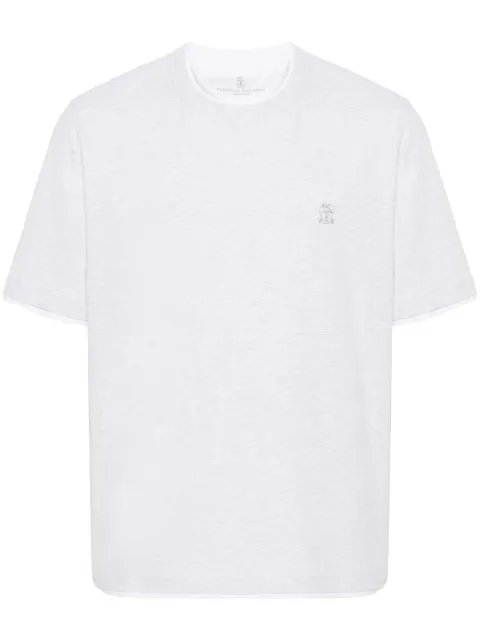 Brunello Cucinelli embroidered-logo cotton T-shirt