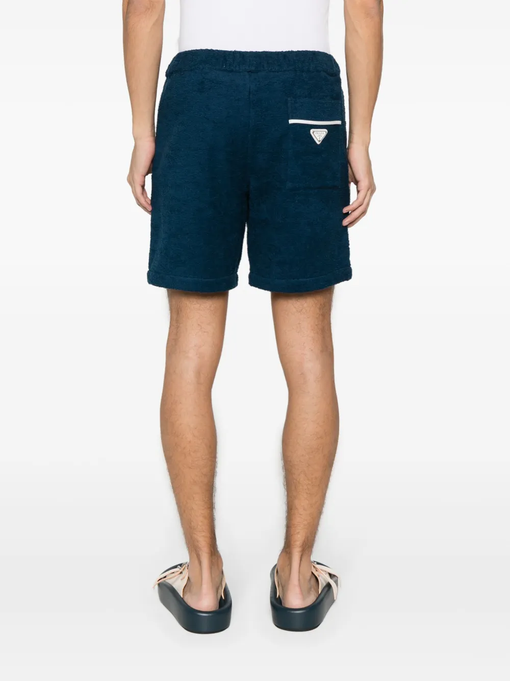 Prada Katoenen shorts met logoplakkaat Blauw