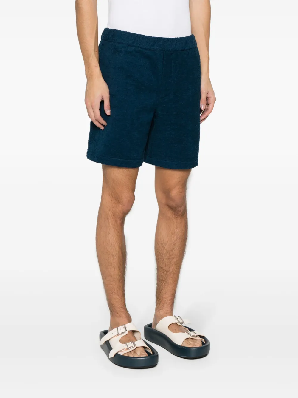 Prada Katoenen shorts met logoplakkaat Blauw