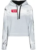 Diesel creased-paint cotton hoodie - White