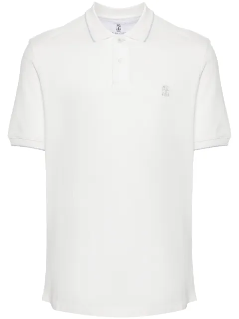Brunello Cucinelli logo-embroidered cotton polo shirt