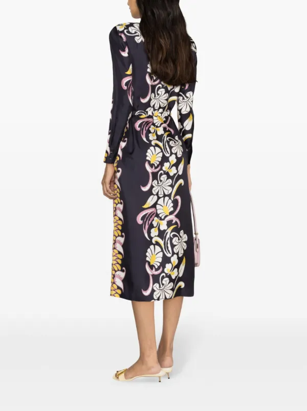 Tory Burch フローラル シルクシャツドレス | ブラック | FARFETCH JP