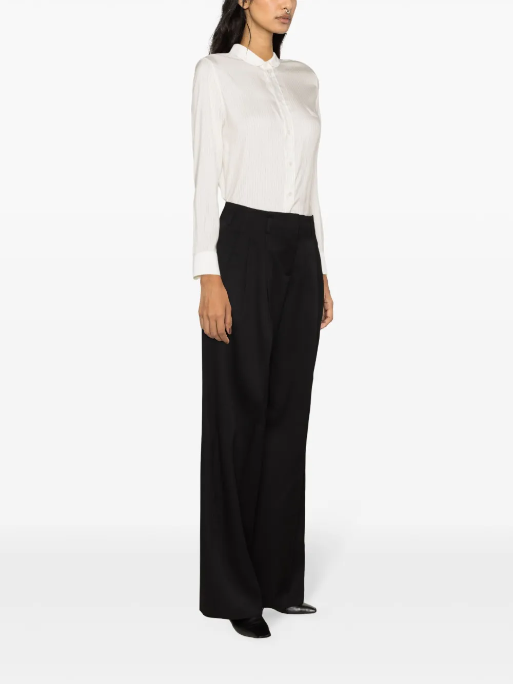 Shop Golden Goose Flavia Tailored Palazzo Pants In Black