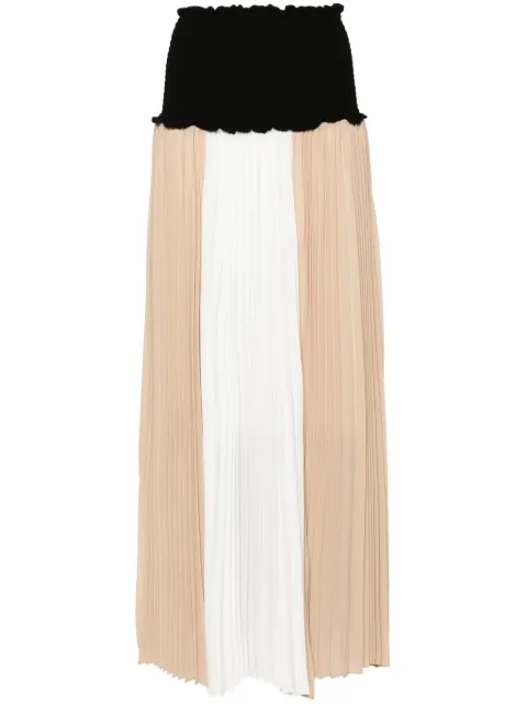 TWINSET vestido midi plisado con diseño color block