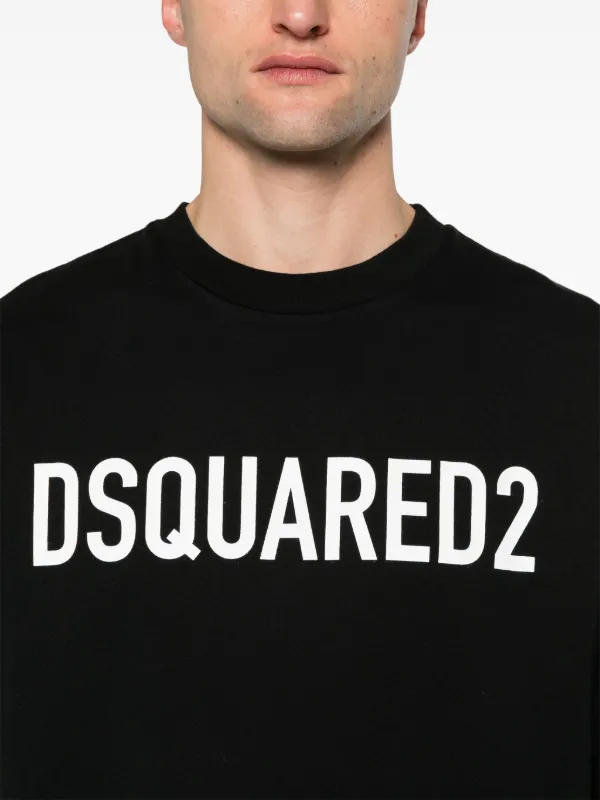 DSQUARED2 logo-print Cotton T-shirt | Black | FARFETCH