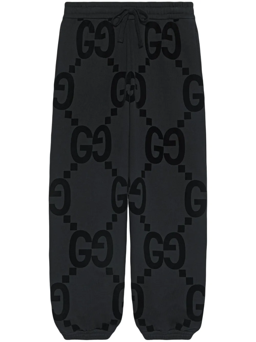 Gucci GG-flocked cotton track trousers – Black