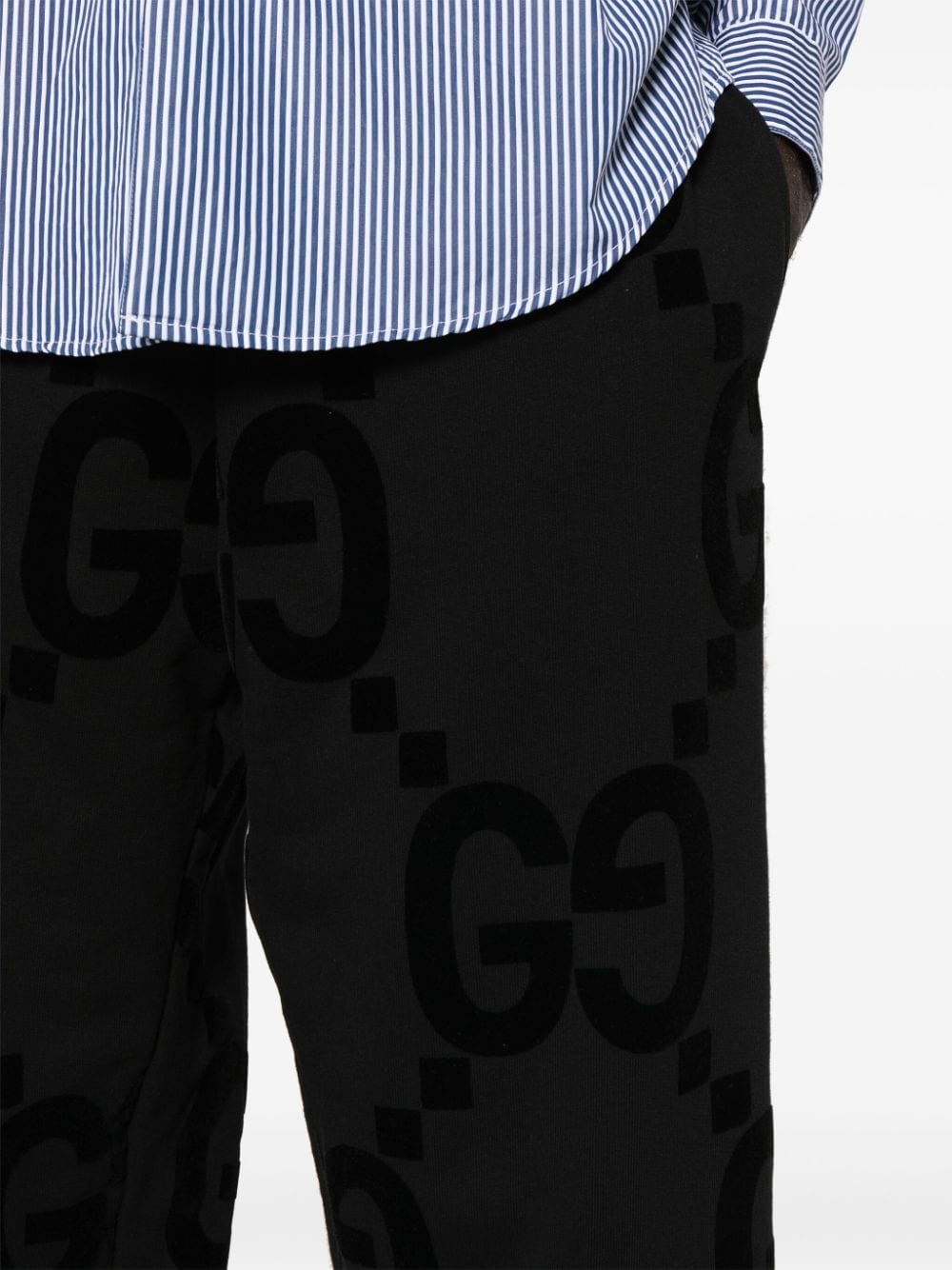 GG-flocked cotton track trousers