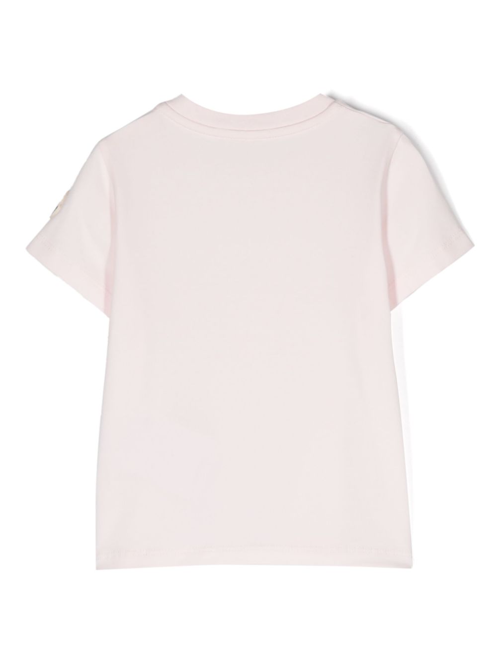 Moncler Enfant logo-embroidered cotton-blend T-shirt - Pink