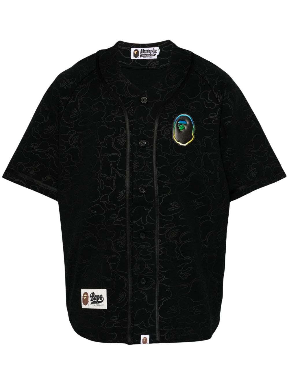 A BATHING APE Overhemd met logopatch Zwart