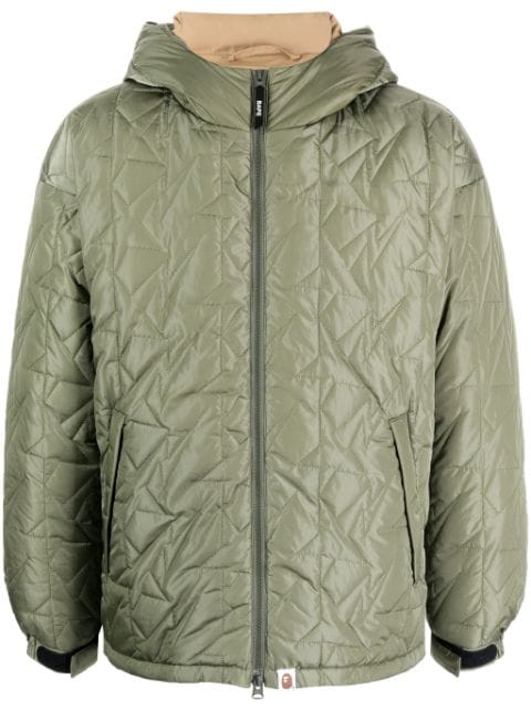 A BATHING APE® hooded quilted padded jacket