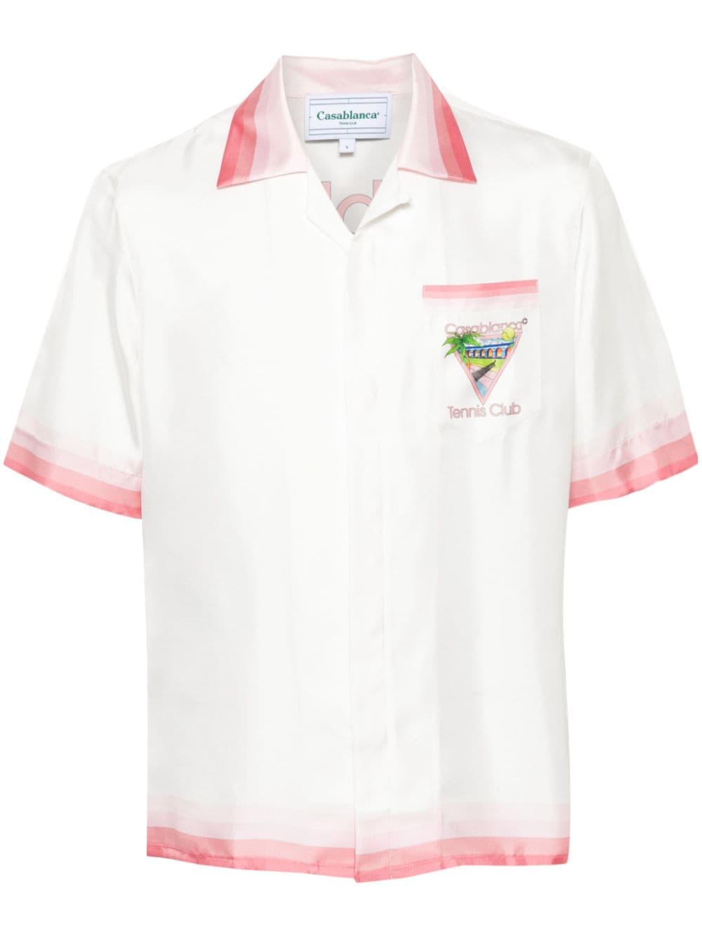 Shop Casablanca Tennis Club Icon Silk Shirt In White