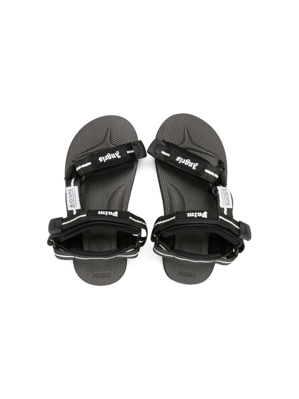 Shop Palm Angels X Suicoke Logo-appliqué Sandals In Black