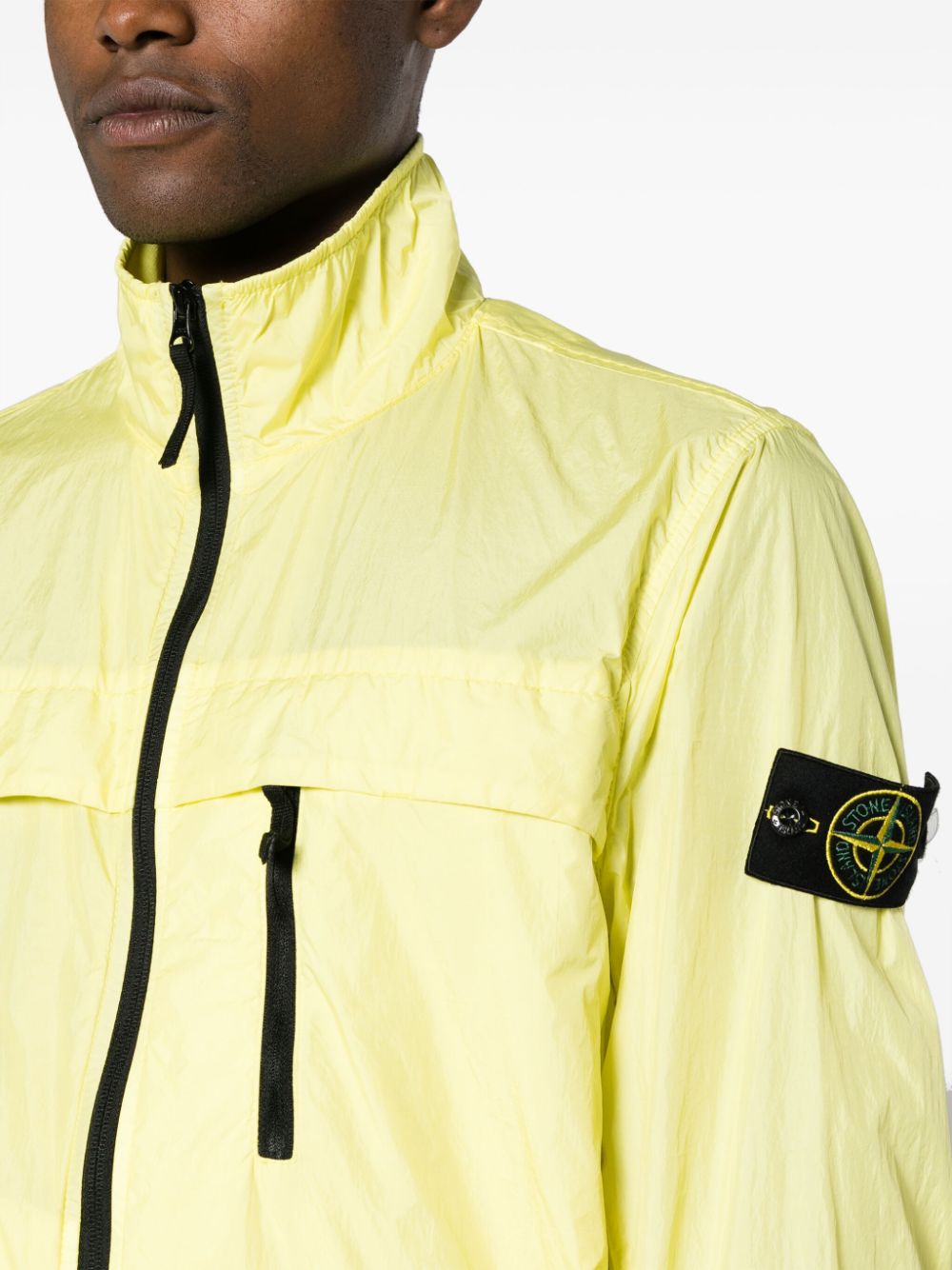 Shop Stone Island Reps Zip-up Lightweight Jacket In Yellow