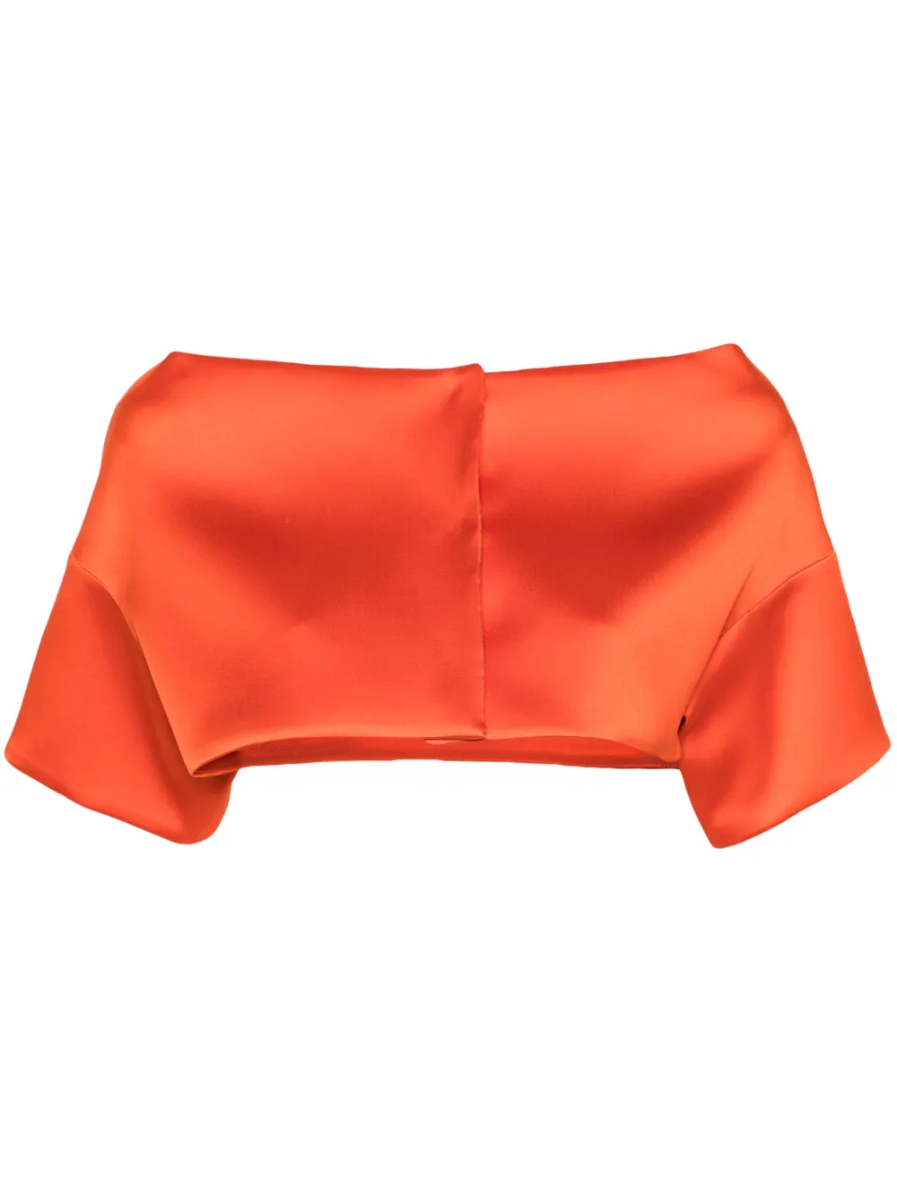 Shop P.a.r.o.s.h Papavero Twill Cropped Jacket In Orange