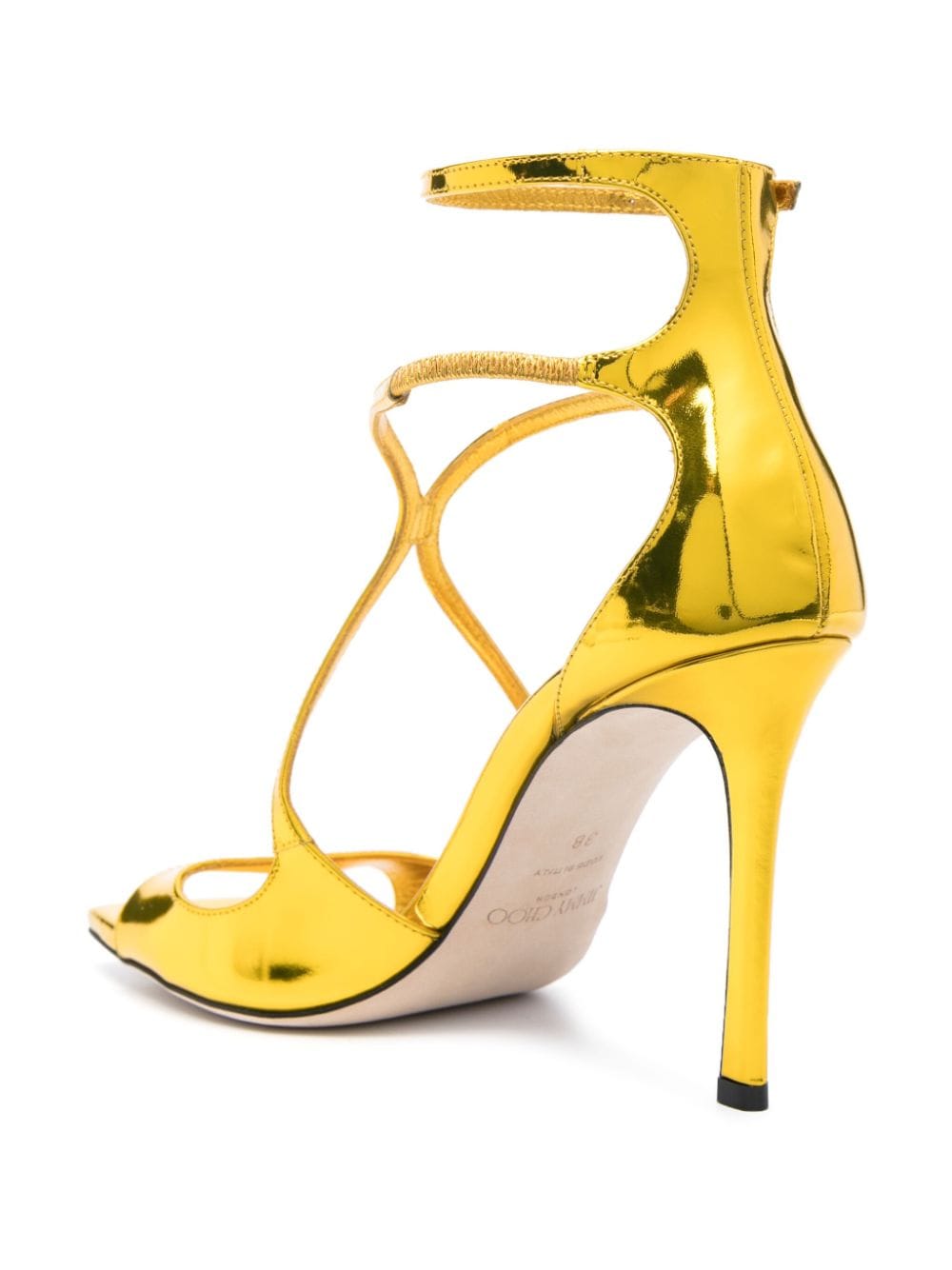 Shop Jimmy Choo Azia 95mm Sandals In Yellow