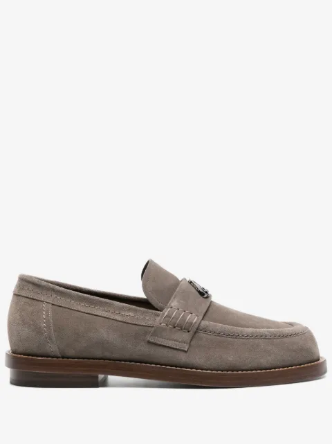 Alexander McQueen Seal-plaque suede loafers
