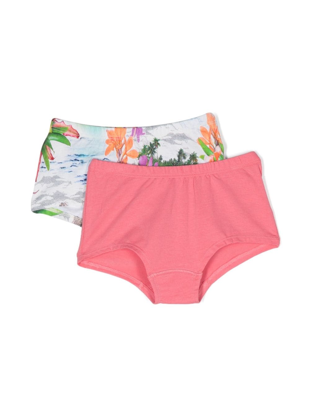 Molo Kids' Floral-print Organic Cotton Boxers (pack Of Two) In Pink