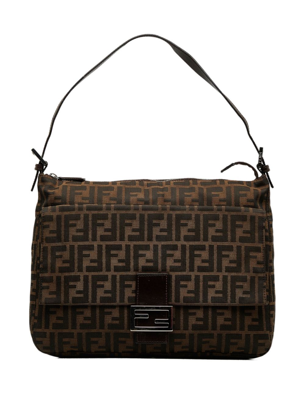 Pre-owned Fendi Zucca Canvas Shoulder Bag In Brown