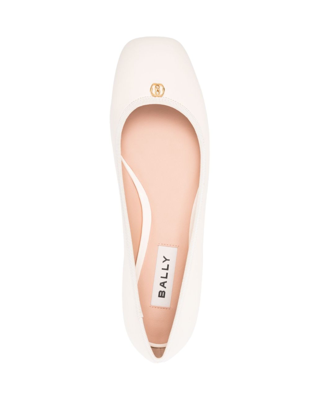 Shop Bally Biuty Leather Ballerina Shoes In Neutrals