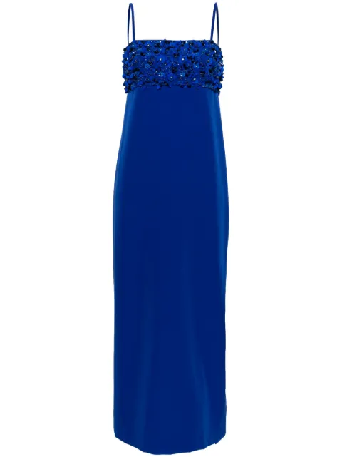 P.A.R.O.S.H. floral-appliqué midi dress