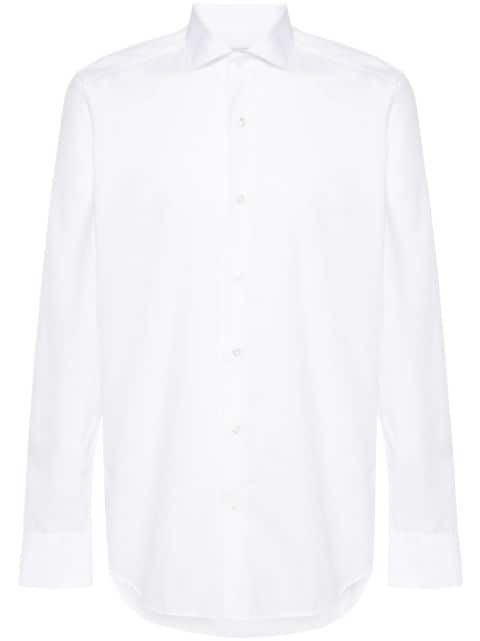 D4.0 plain semi-sheer shirt