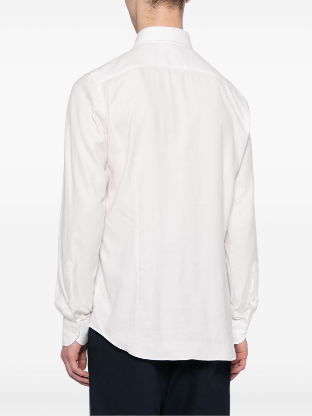 N.Peal Overhemd van katoen-lyocellblend Wit
