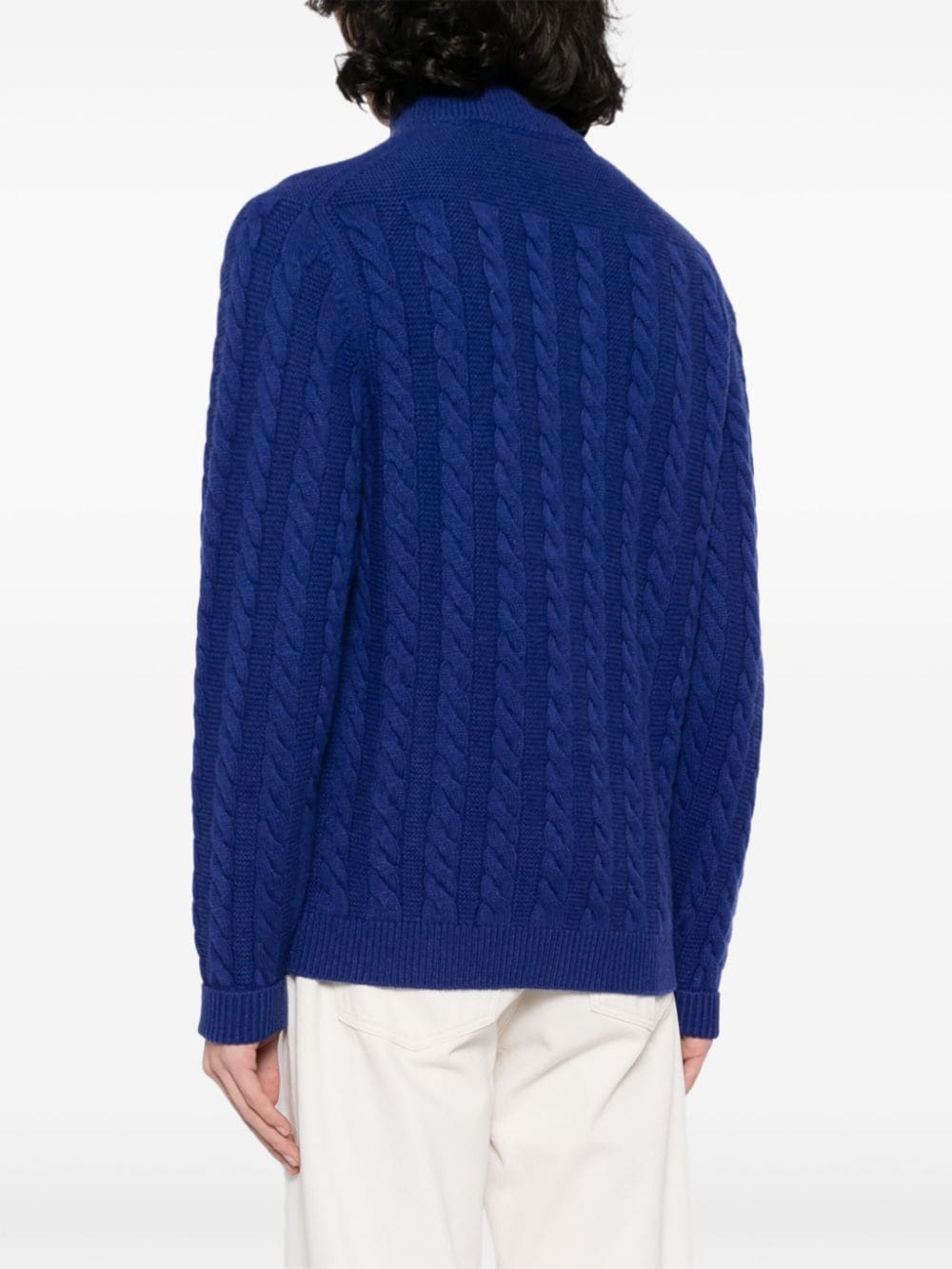 Shop N•peal The Richmond Cashmere Cardigan In Blue
