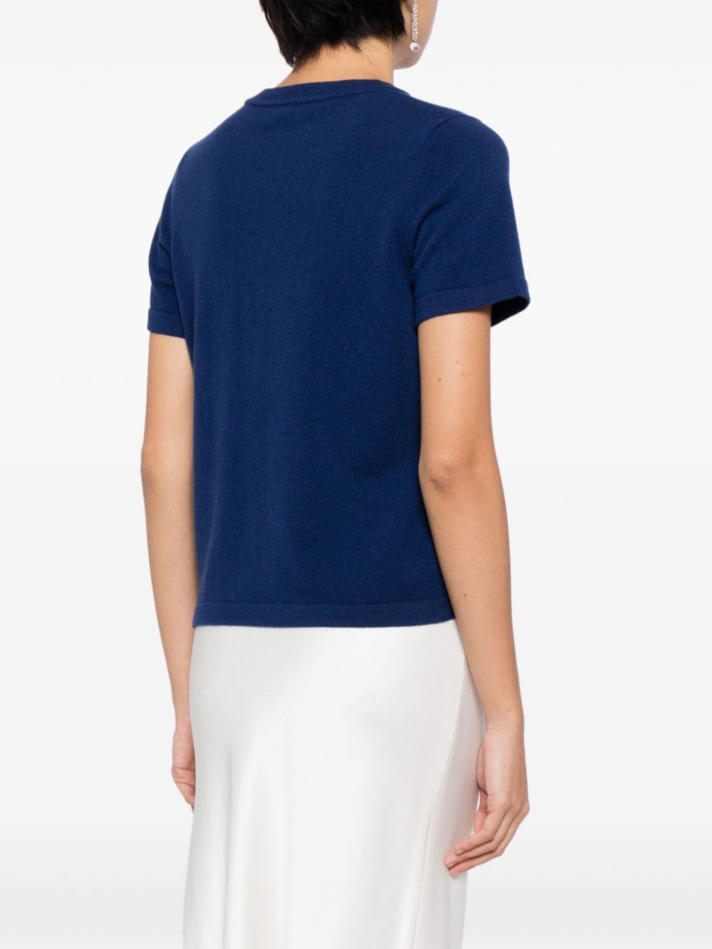Shop N•peal Short-sleeve Cashmere T-shirt In Blue