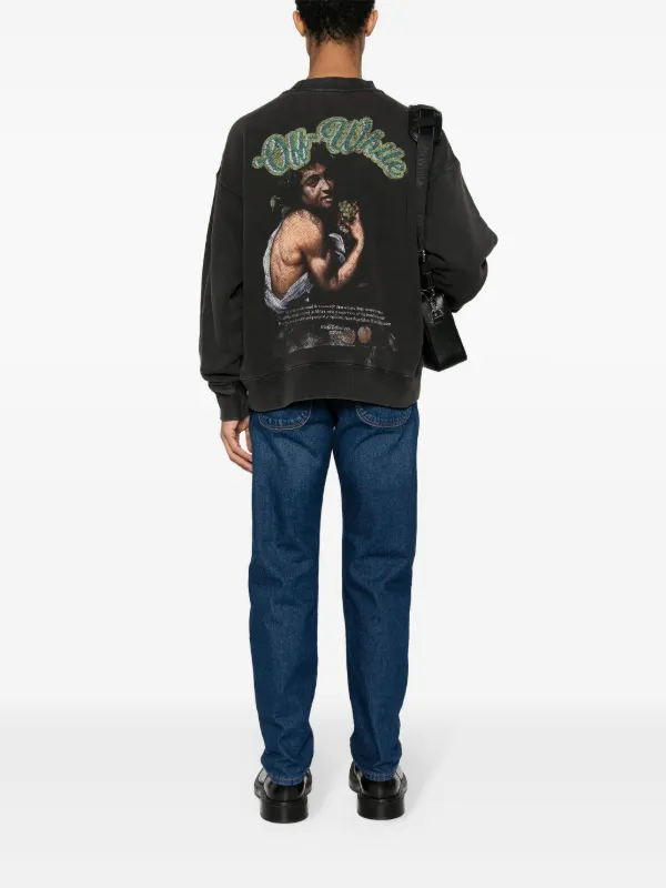 Off-White Bacchus-print Cotton Sweatshirt | Black | FARFETCH