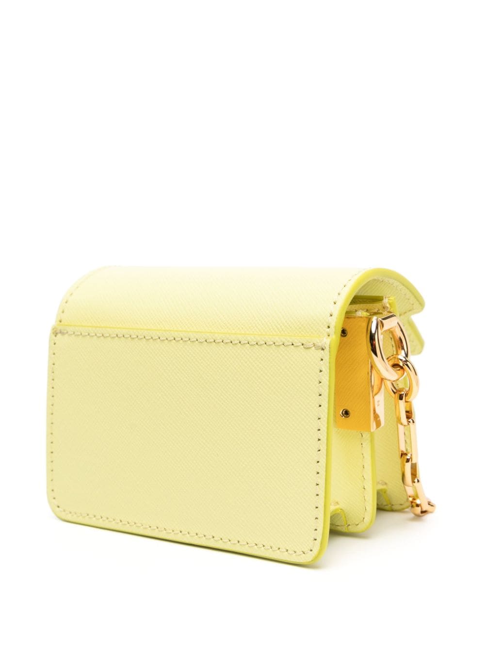 Shop Marni Trunk Leather Mini Bag In Yellow