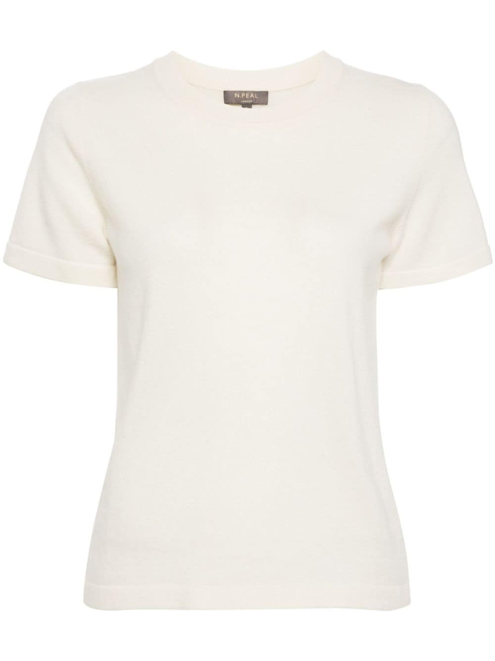N.Peal crew-neck cashmere T-shirt Beige