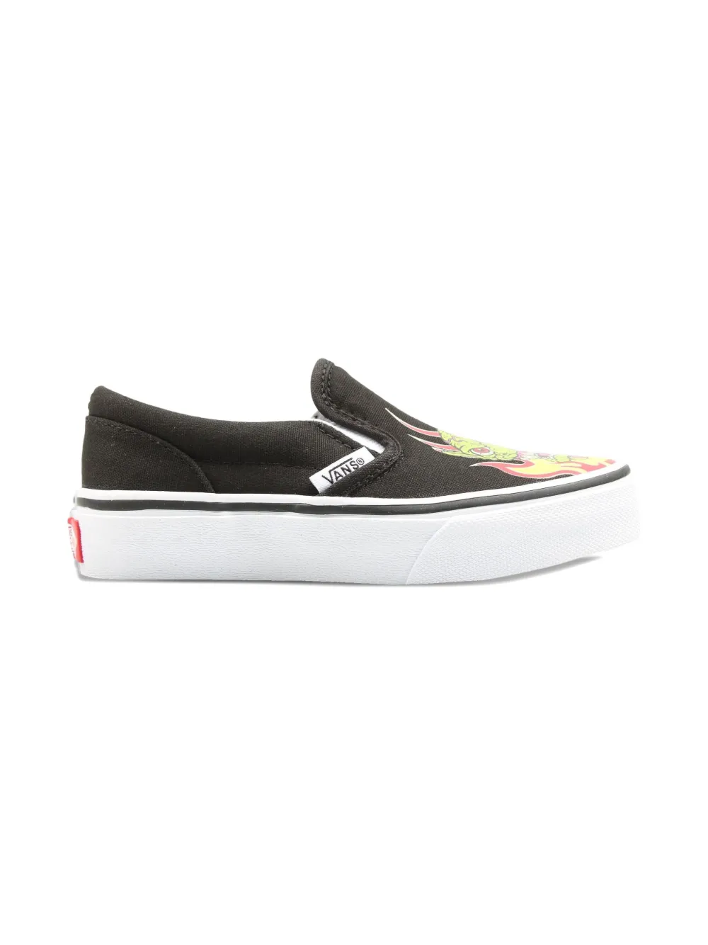 Vans Kids Classic Slip On flame-print sneakers Black