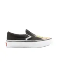 Vans Kids Classic Slip On flame-print sneakers - Black