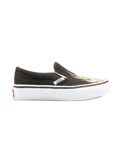 Vans Kids Classic Slip On flame-print sneakers
