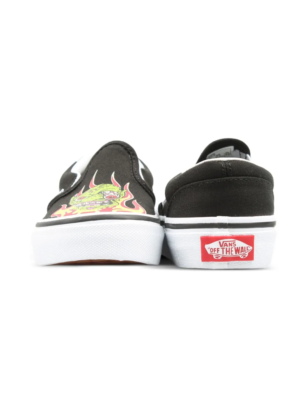 Vans Kids Classic Slip On sneakers met vlammenprint Zwart