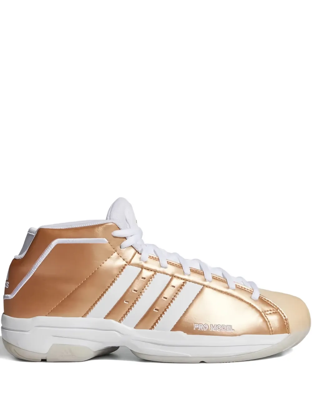 Adidas Pro Model 2G "Copper Metallic Cloud White Light Flash Orange" sneakers Gold