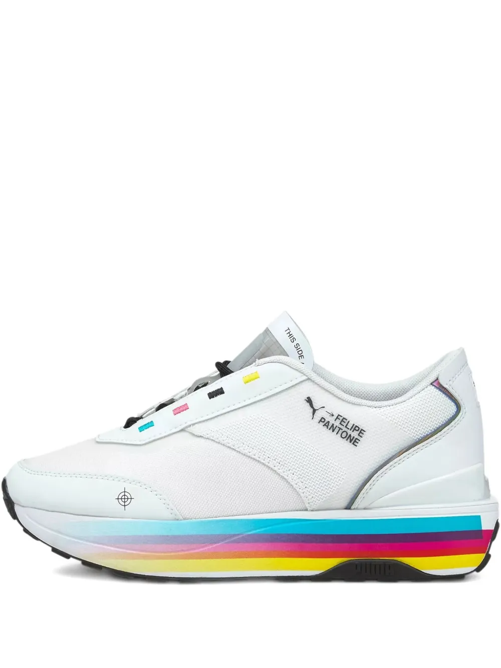 Puma X Felipe Pantone Cruise Rider Multi-stripe Sneakers In White