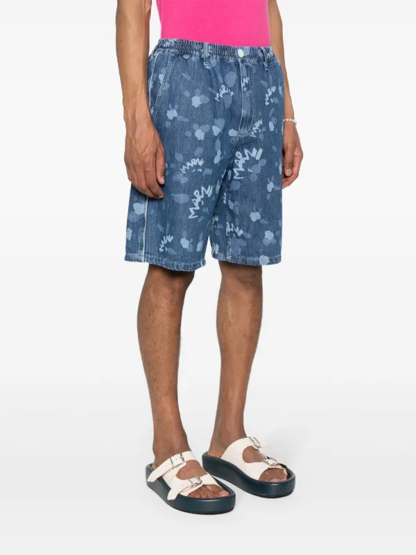 【おまけ付】 | デニムショートパンツ プリント Marni ブルー JP FARFETCH | パンツ